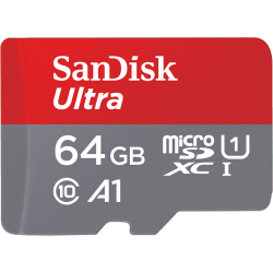 SanDisk 64 GB A1 MicroSD Memory Card Class 10 100 MB/s